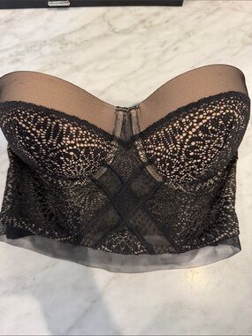 Calvin Klein Black Lace Strapless Bustier Bra